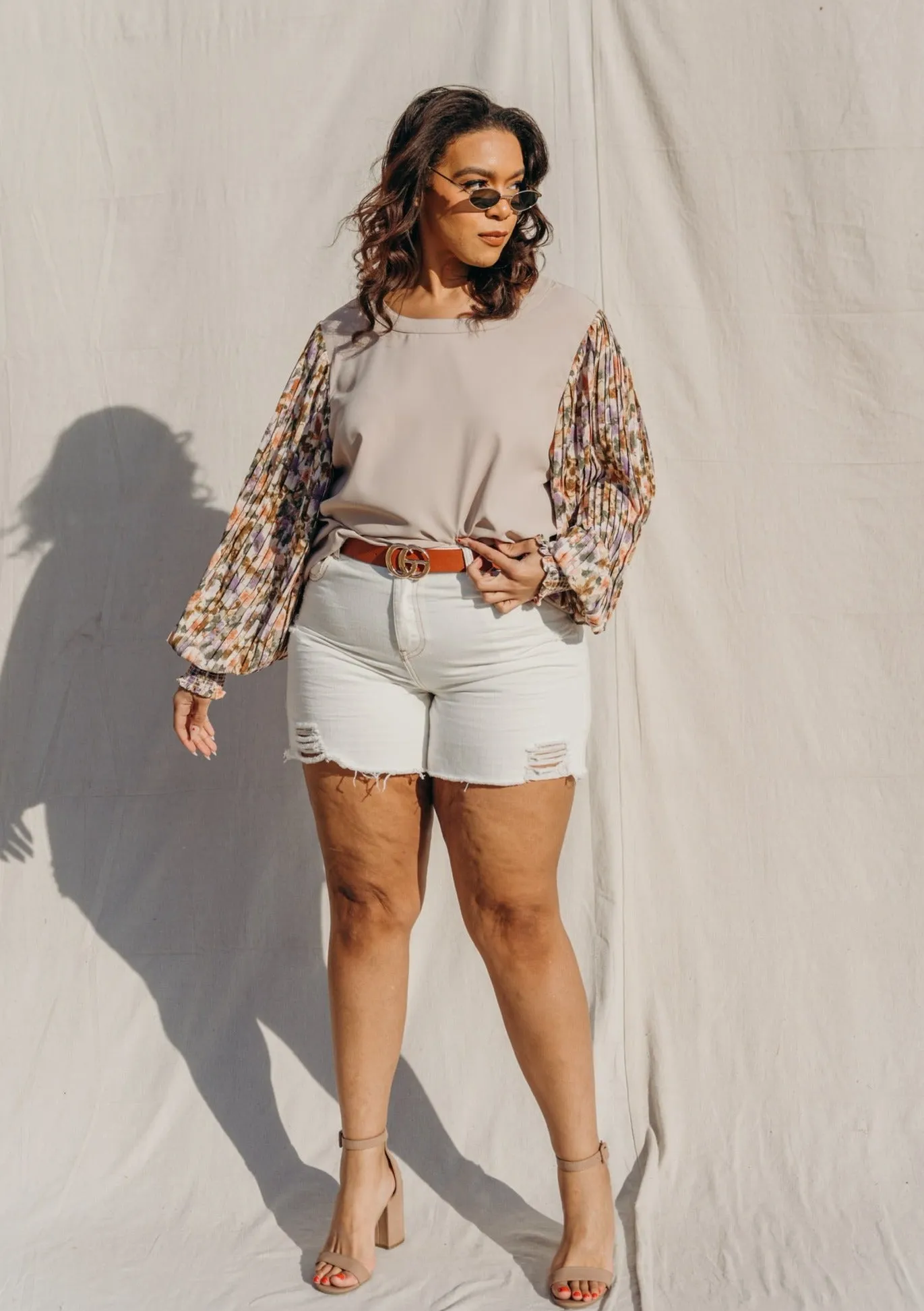 PLUS SIZE Stitch In Time Denim Shorts