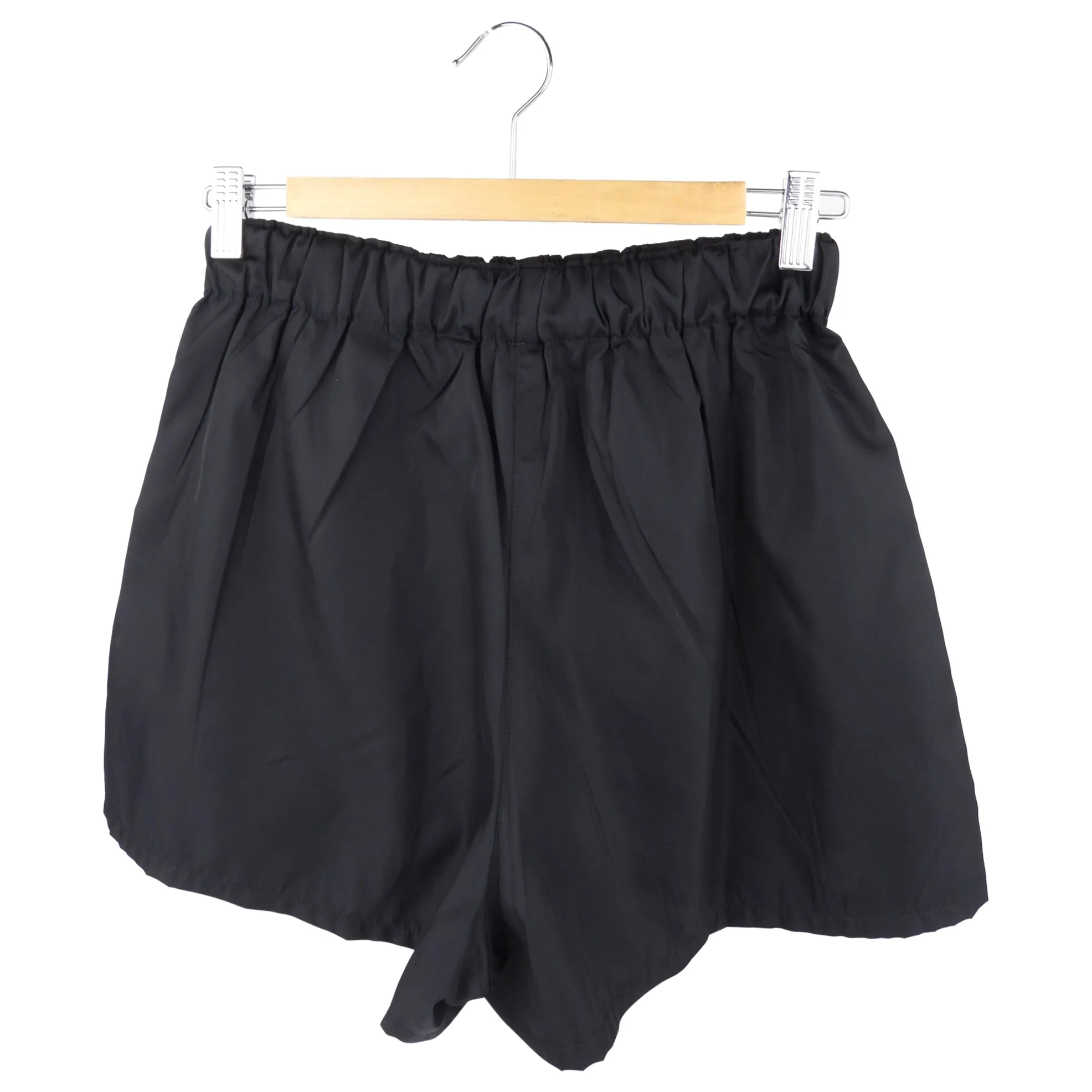 Prada Black Nylon Logo Patch Running Shorts - 40