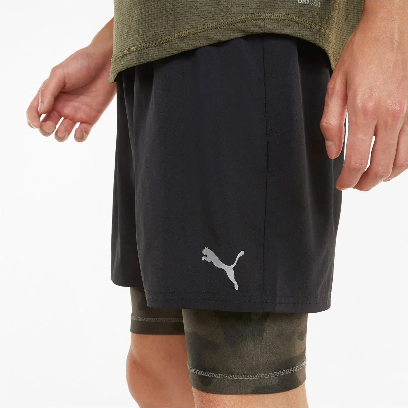 Puma men's running shorts 2in1 Short Run Graphic 521049 01 black