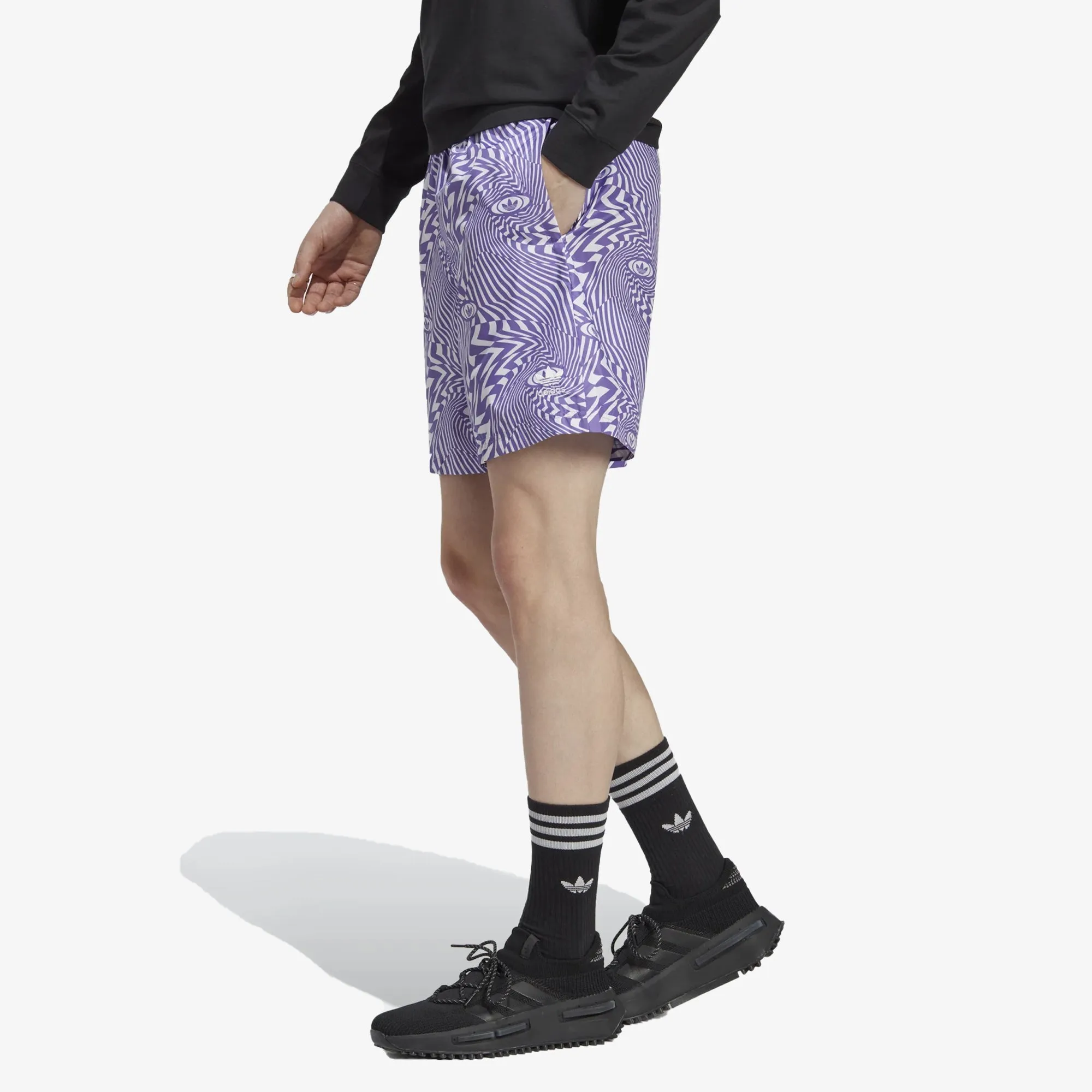 REKIVE ALLOVER PRINT SHORTS 'WHITE/PURPLE RUSH'