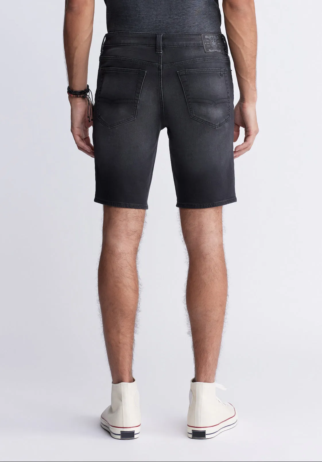 Relaxed Straight Dean Men's Freedom Flex Denim Shorts, Worked and Sanded Black - BM22965