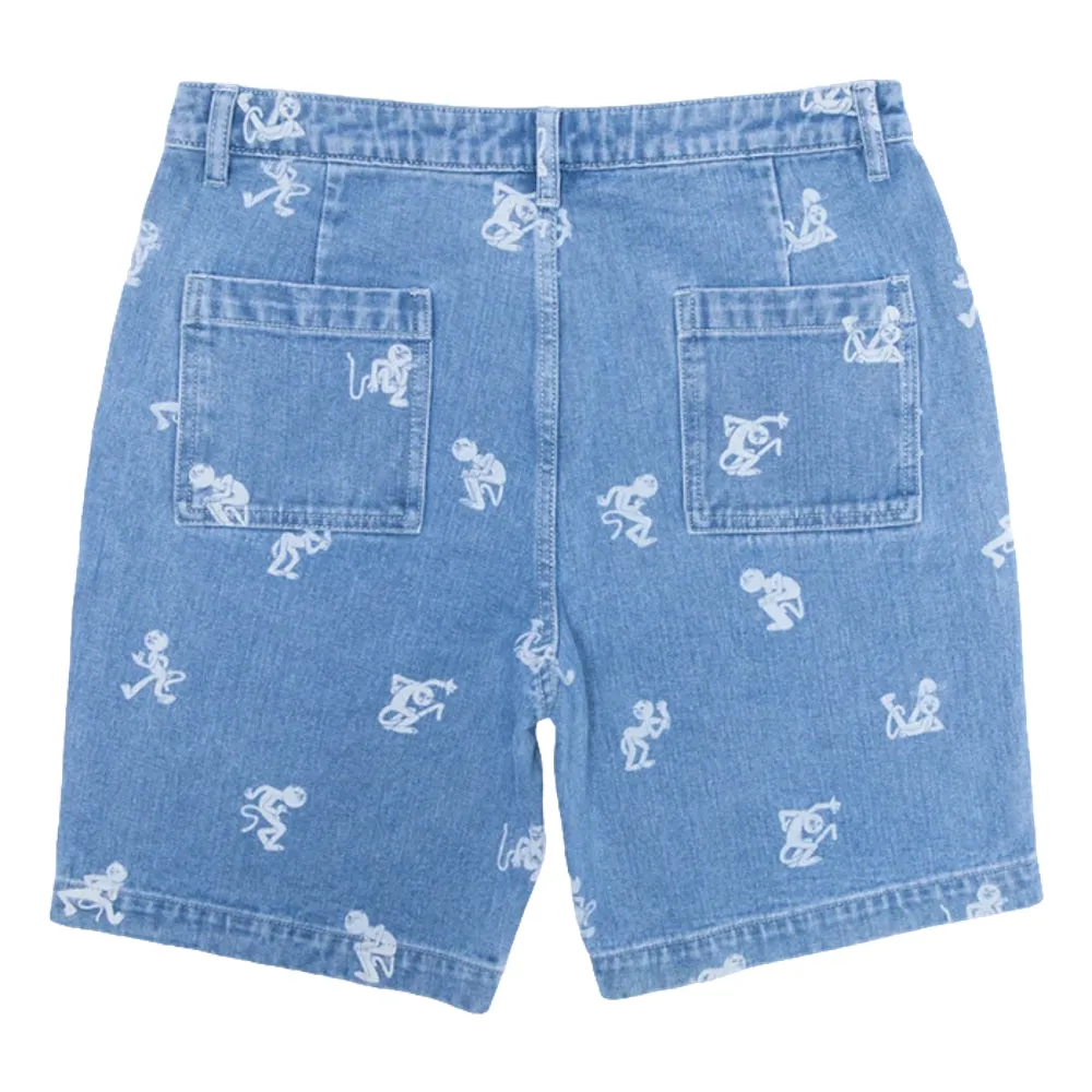 RIPNDIP DANCE PARTY DENIM SHORTS-MEDIUM WASH