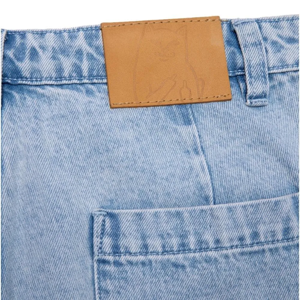 RipNDip LA BREA DENIM SHORTS-BLUE