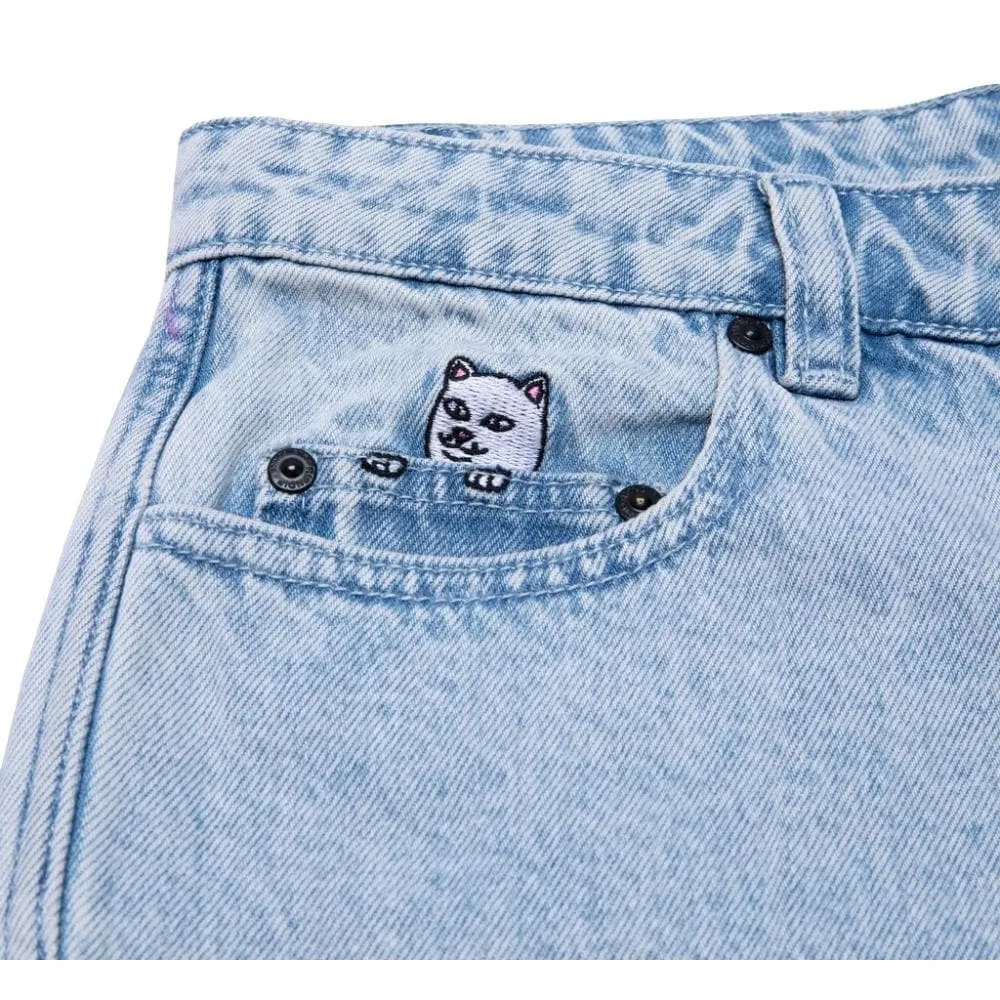 RipNDip LA BREA DENIM SHORTS-BLUE