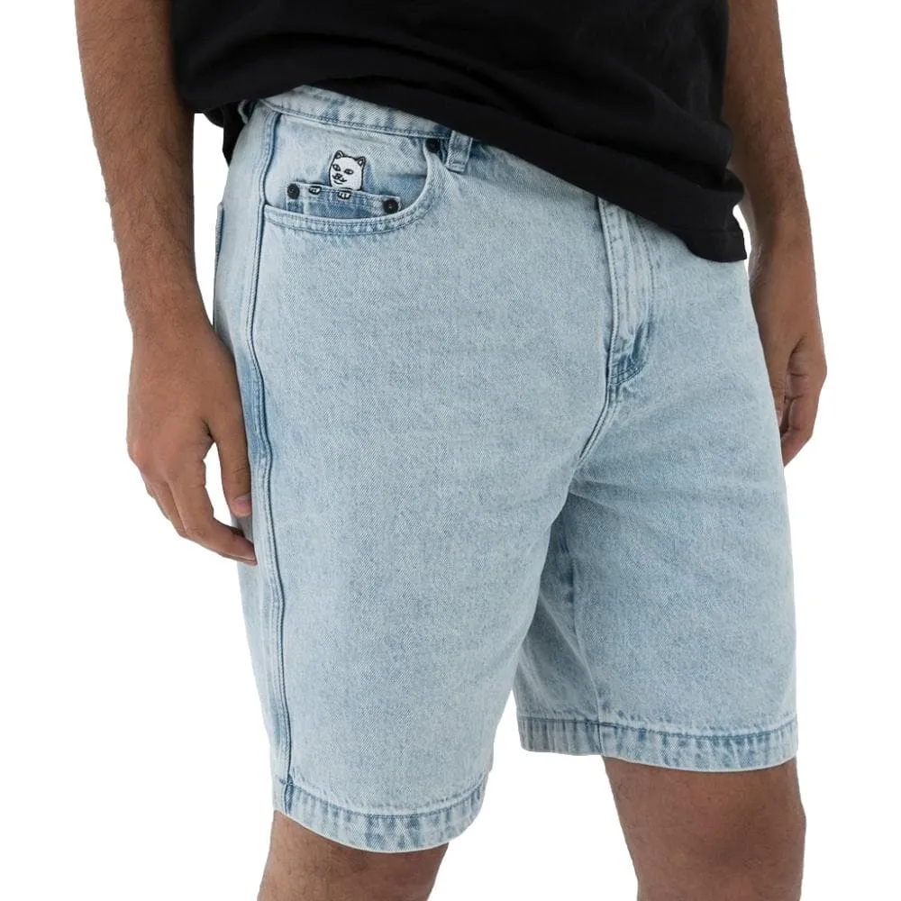 RipNDip LA BREA DENIM SHORTS-BLUE