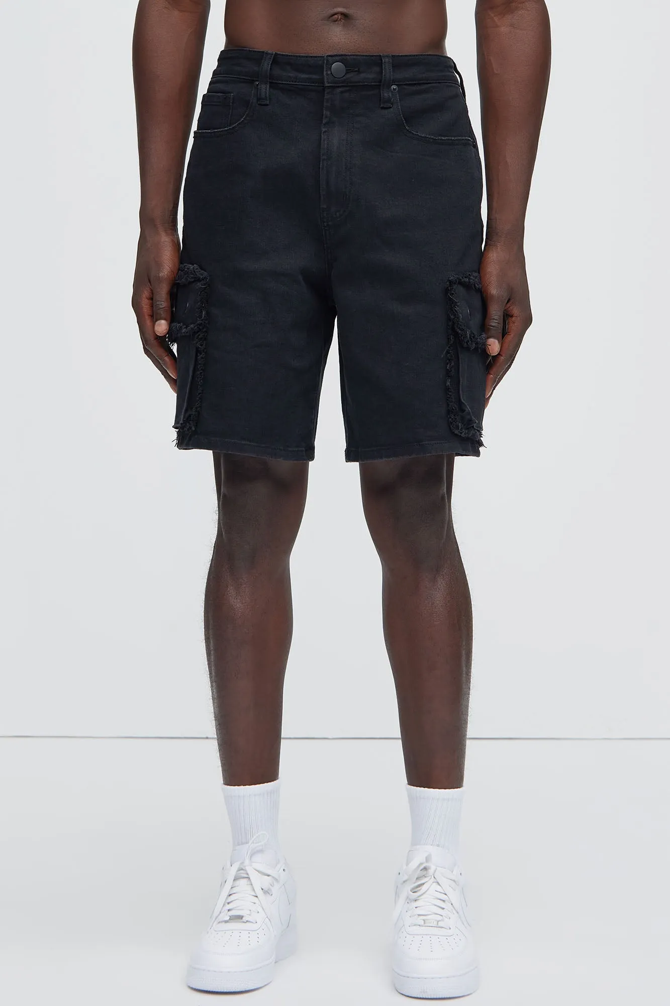 Rush Home Denim Cargo Shorts - Black