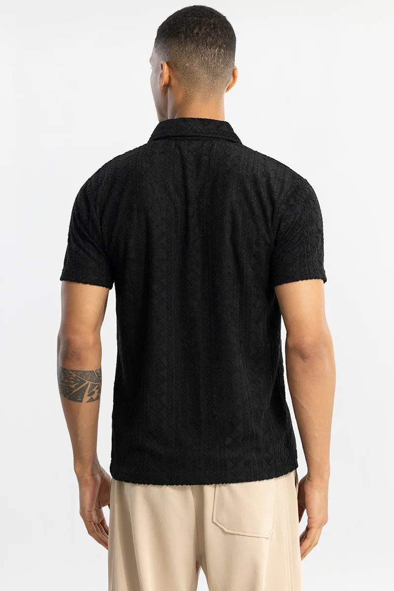 Square Diamond Black Polo T-Shirt