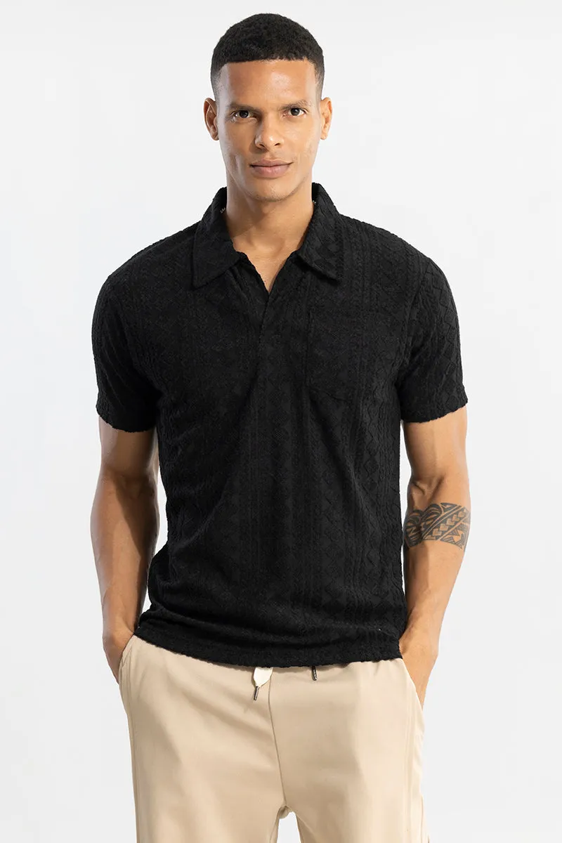 Square Diamond Black Polo T-Shirt