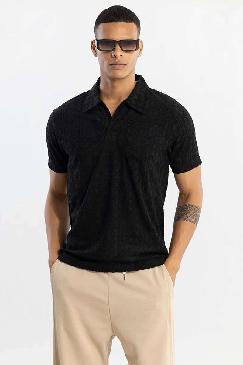 Square Diamond Black Polo T-Shirt