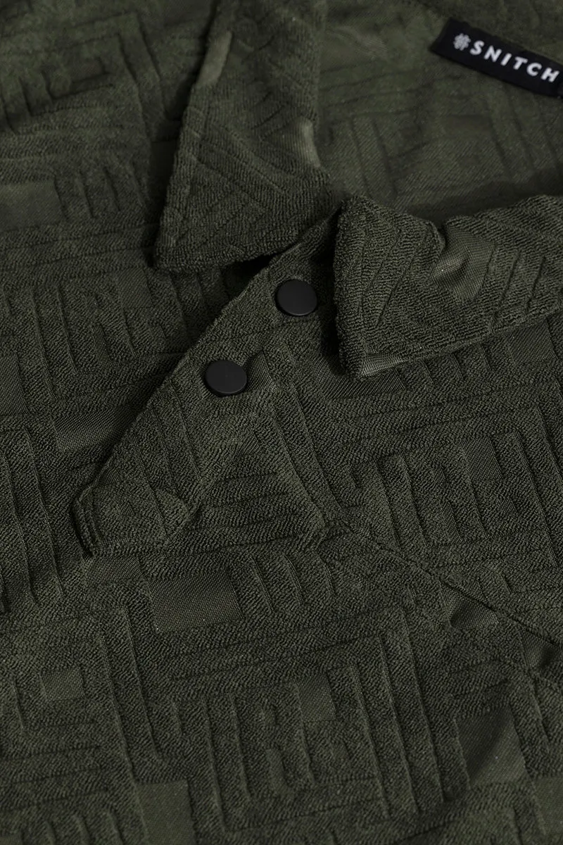 Square Space Olive Polo T-Shirt