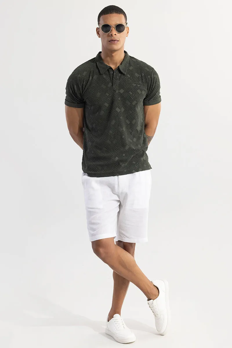 Square Space Olive Polo T-Shirt