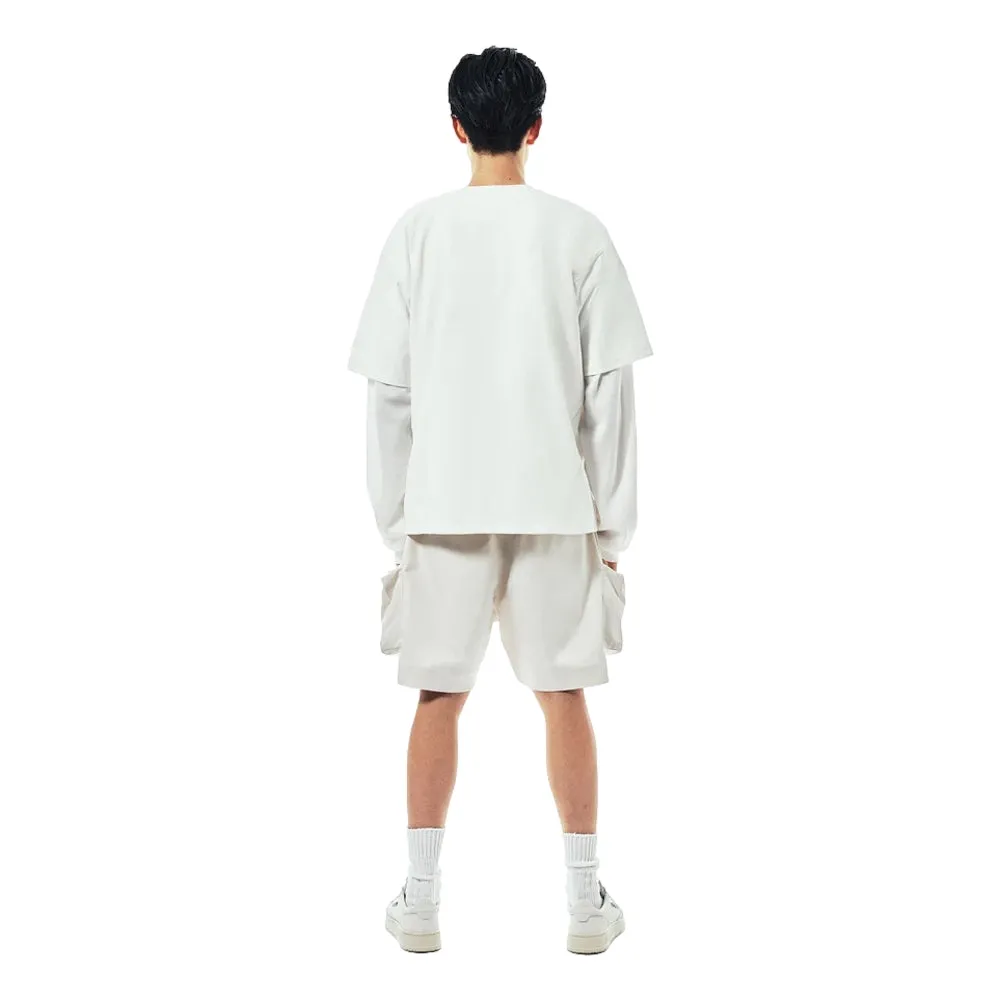 UNTITLED 002 NYLON CARGO SHORTS-CREAM WHITE