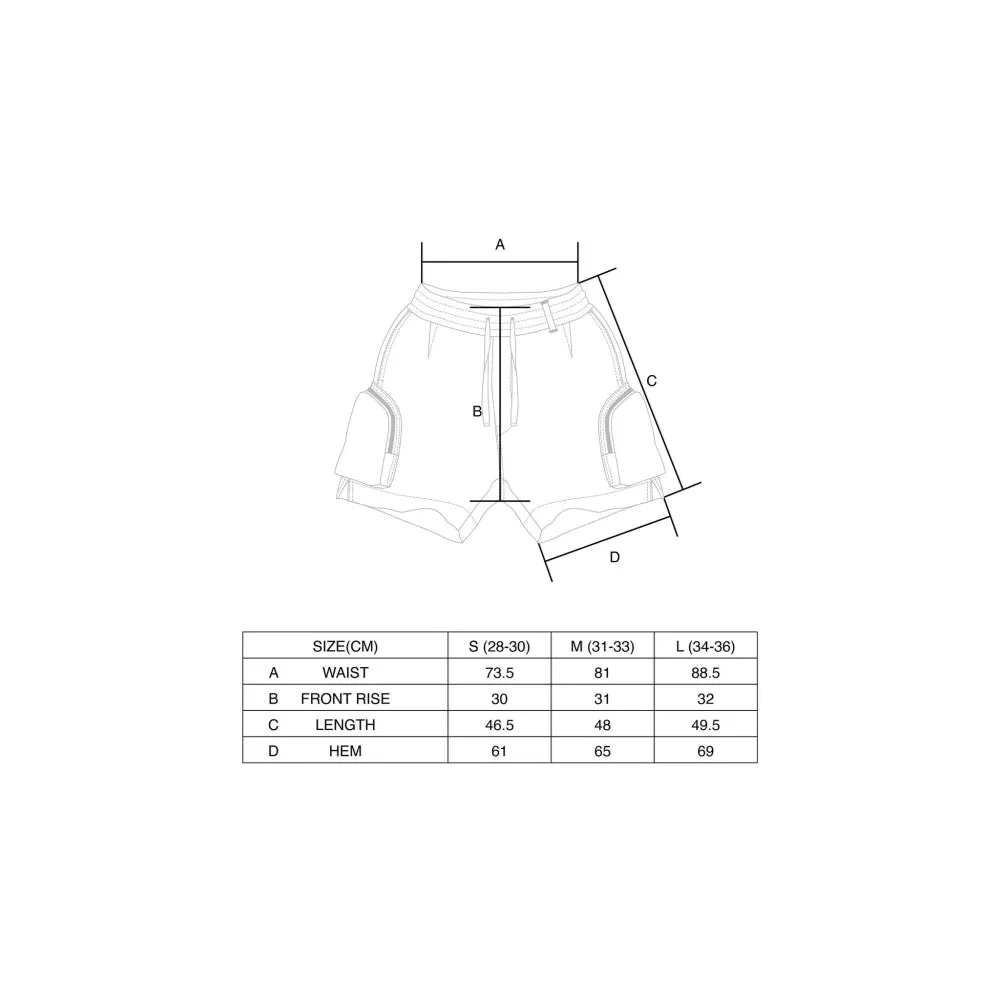 UNTITLED 002 NYLON CARGO SHORTS-CREAM WHITE