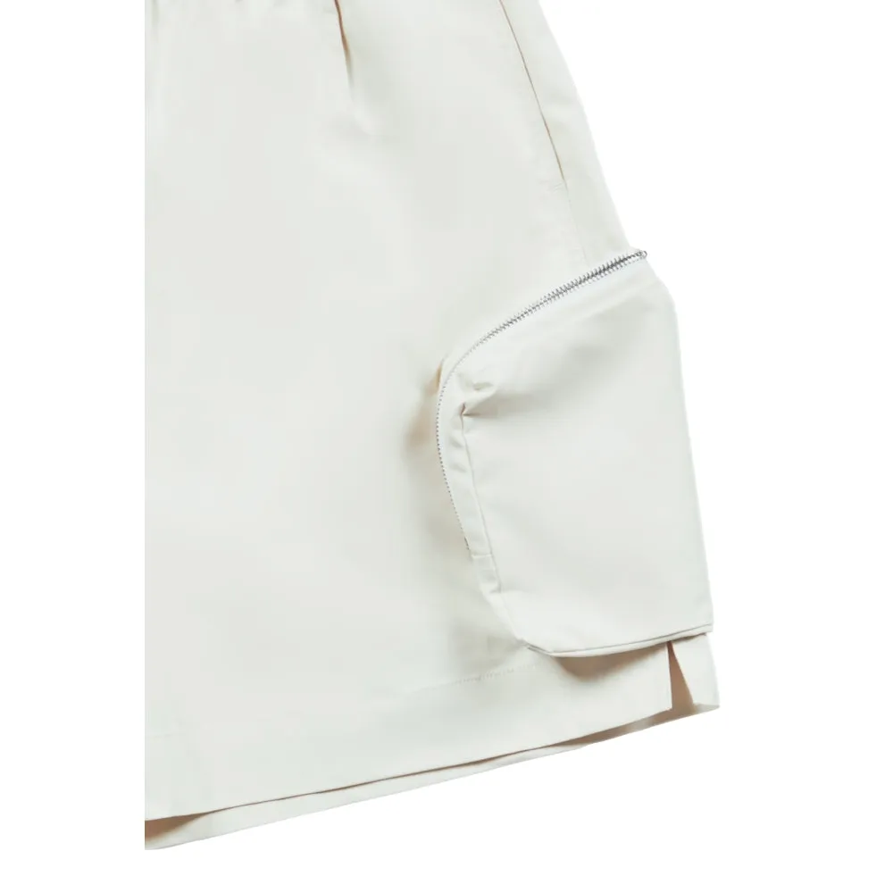 UNTITLED 002 NYLON CARGO SHORTS-CREAM WHITE