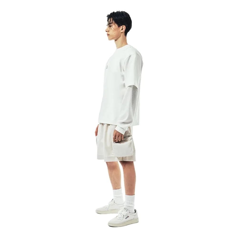 UNTITLED 002 NYLON CARGO SHORTS-CREAM WHITE