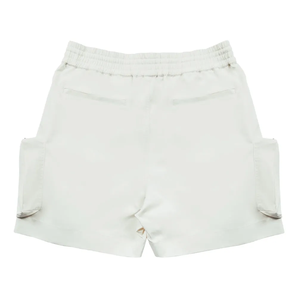 UNTITLED 002 NYLON CARGO SHORTS-CREAM WHITE