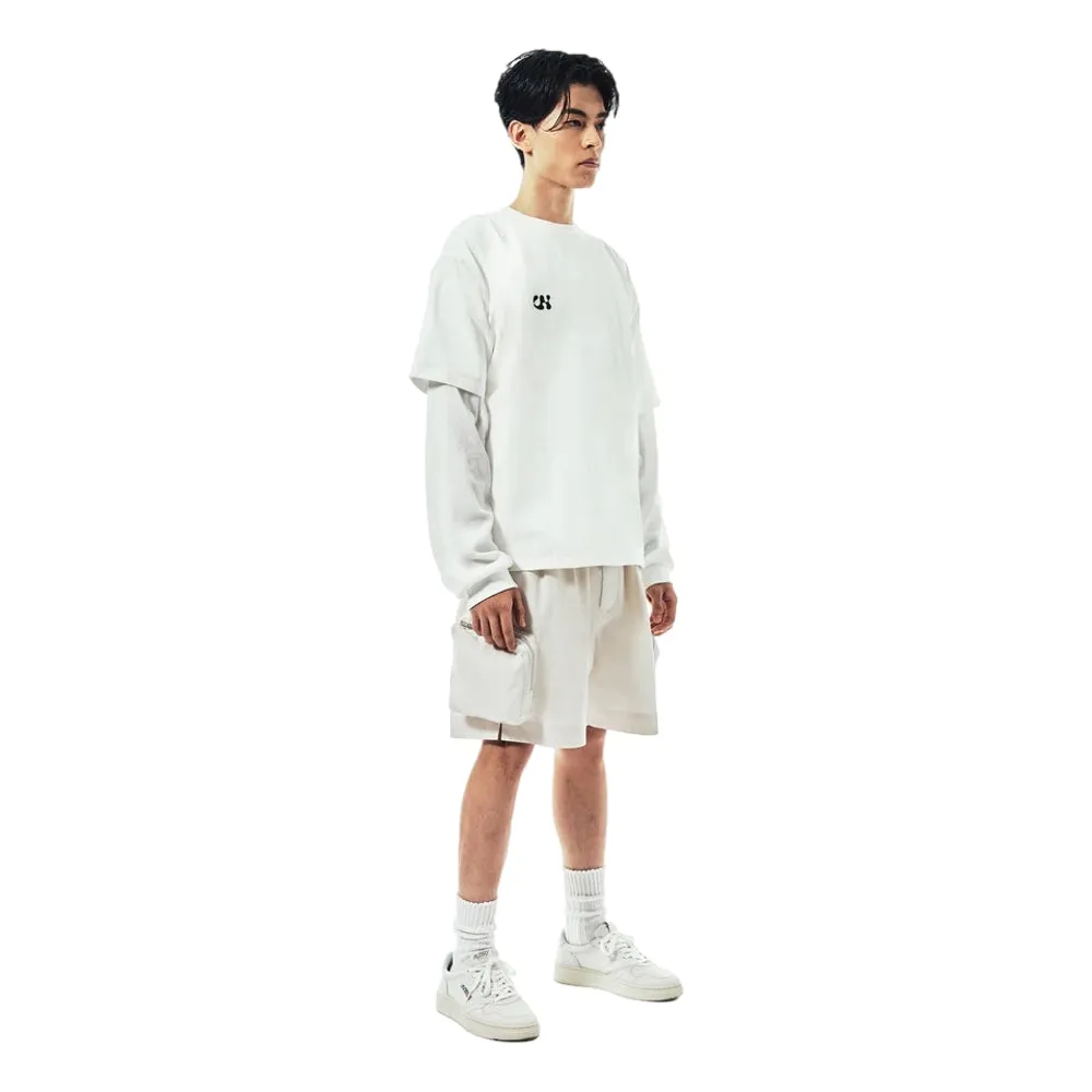 UNTITLED 002 NYLON CARGO SHORTS-CREAM WHITE