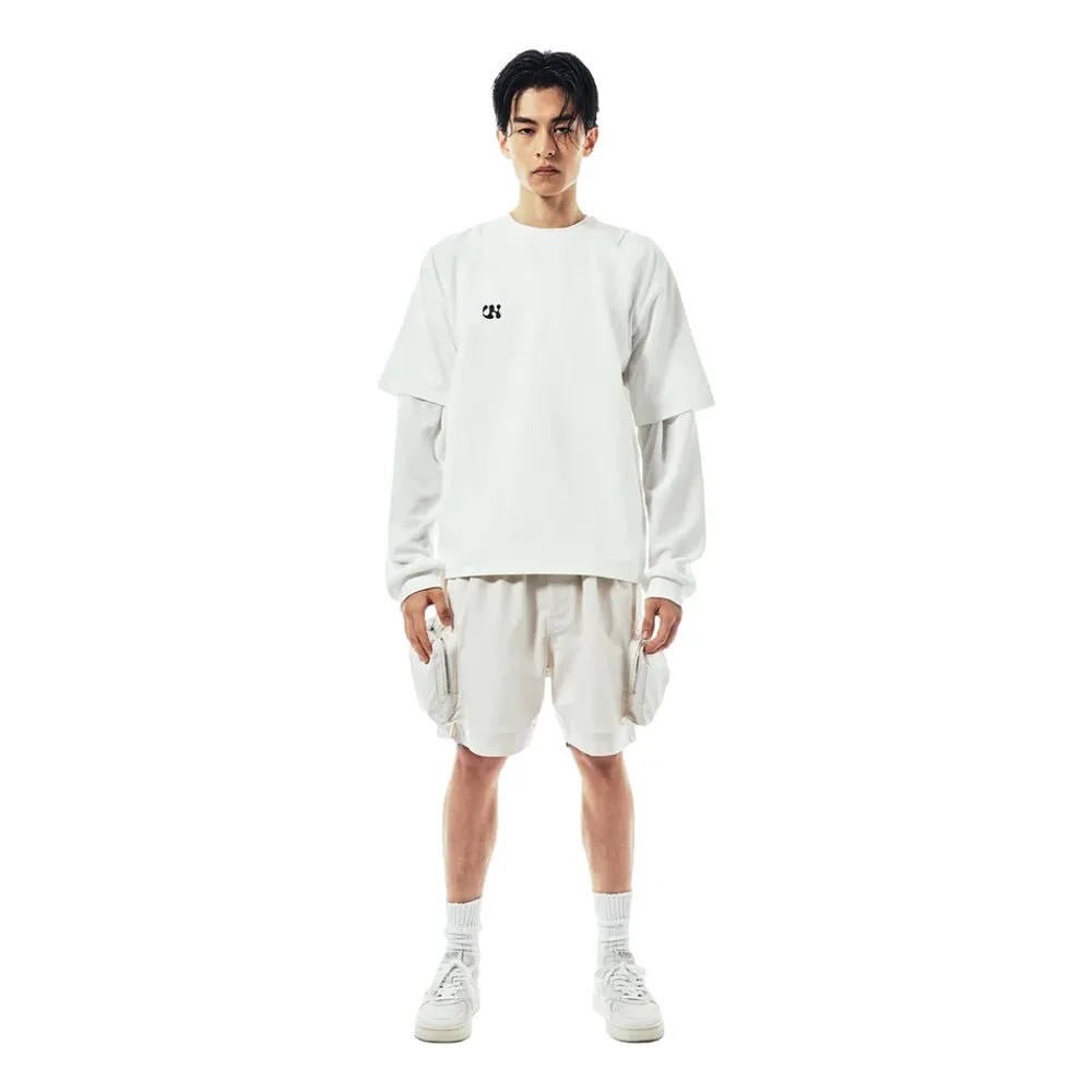 UNTITLED 002 NYLON CARGO SHORTS-CREAM WHITE