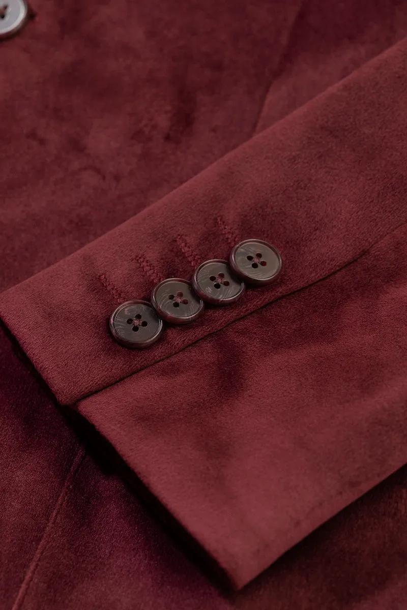 Velvet Verve Maroon Blazer