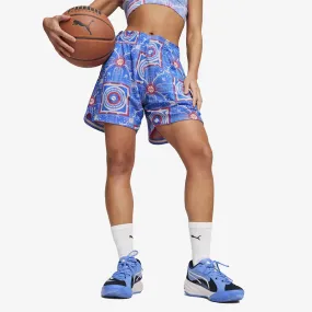 WMN'S SUPERSTITION MESH BASKETBALL SHORTS 'ROSE-AOP'