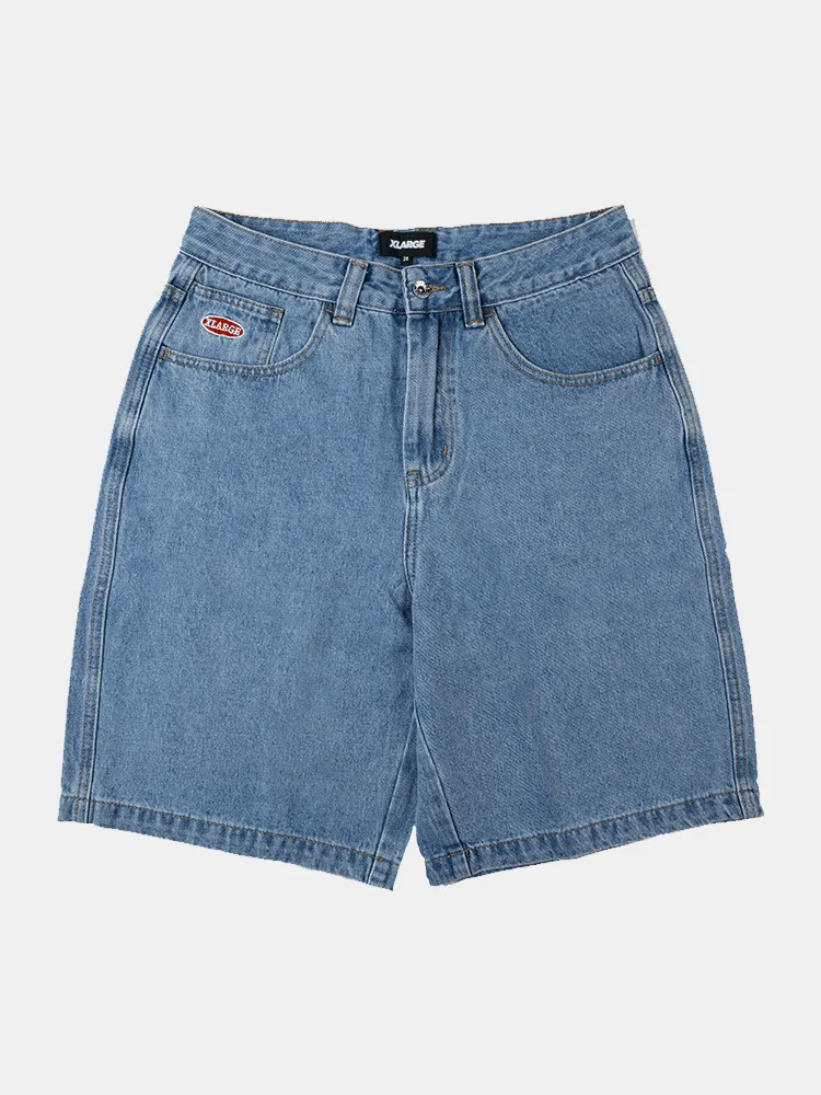 X-Large 91 Bull Denim Shorts - Mid Blue