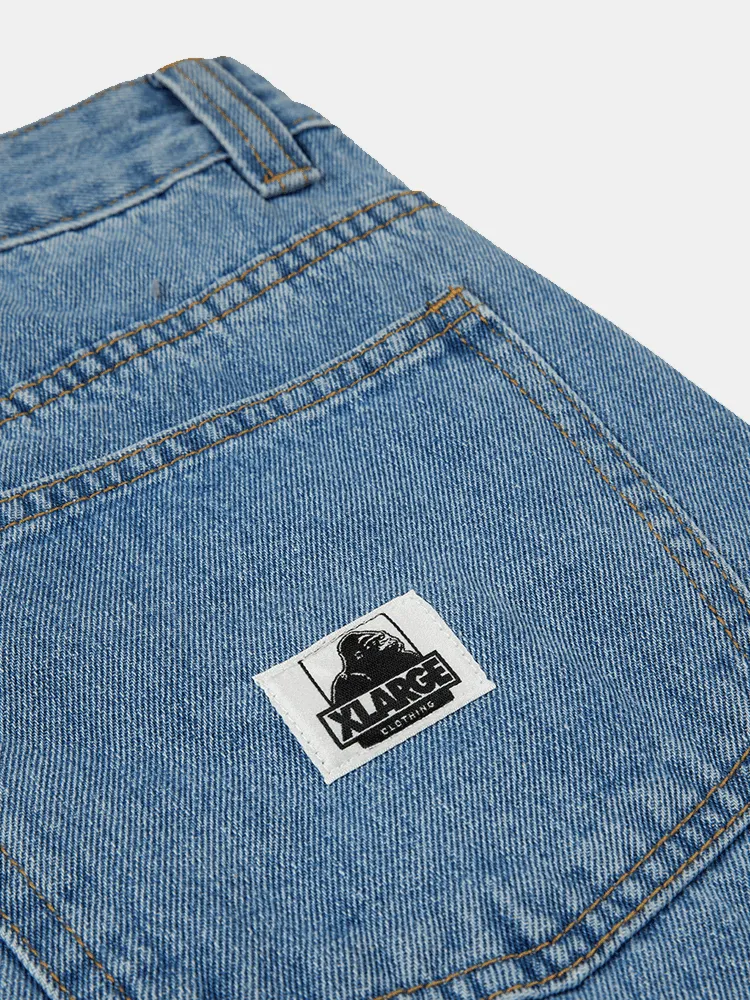 X-Large 91 Bull Denim Shorts - Mid Blue